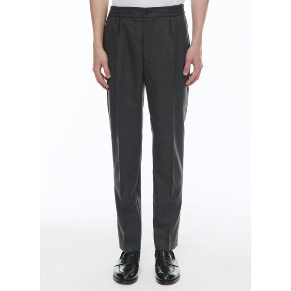Fursac - Pantalon Élastiqué En Flanelle De Laine - Acier - Homme