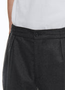 Pantalon Élastiqué En Flanelle De Laine - Acier - Homme