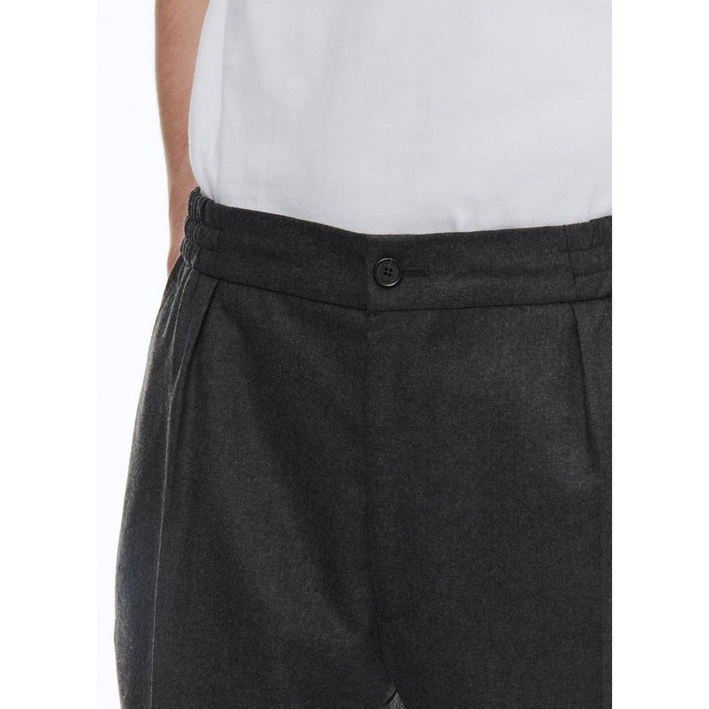 Fursac - Pantalon Élastiqué En Flanelle De Laine - Acier - Homme