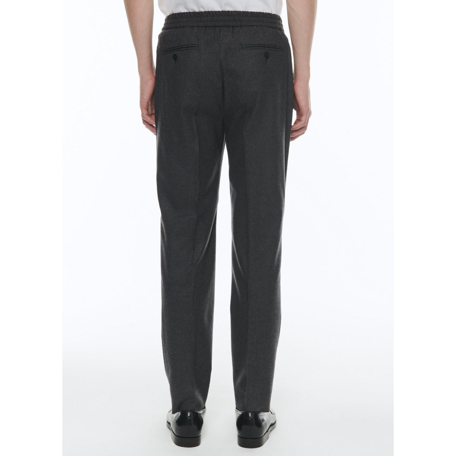 Fursac - Pantalon Élastiqué En Flanelle De Laine - Acier - Homme
