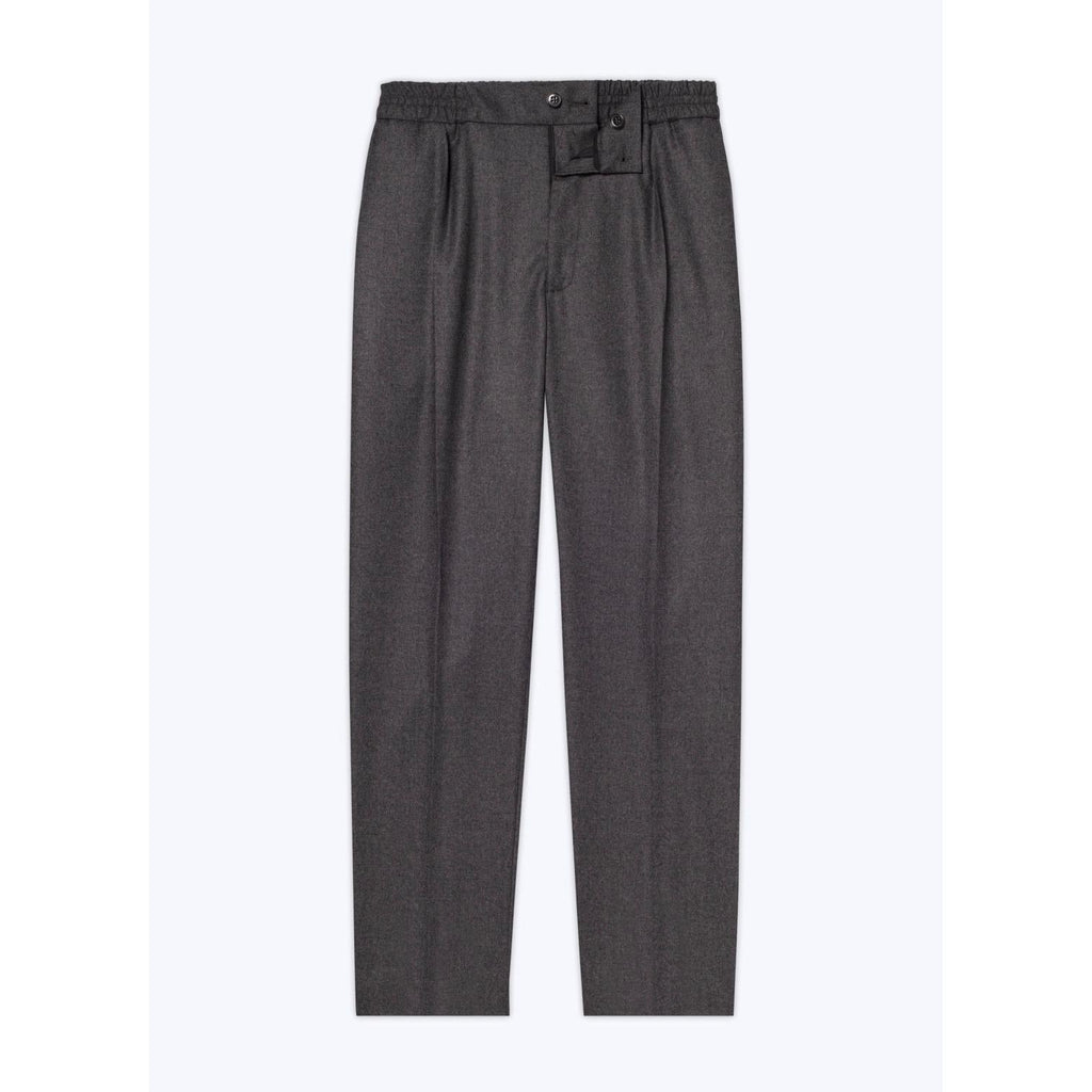 Fursac - Pantalon Élastiqué En Flanelle De Laine - Acier - Homme