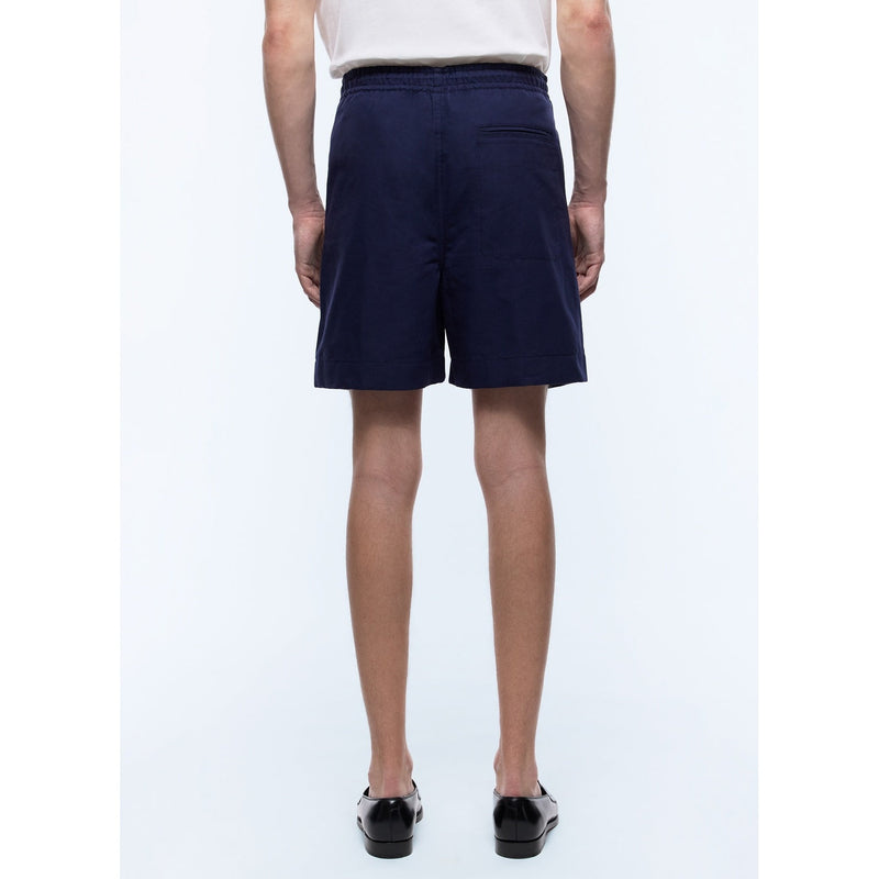 Fursac - Short Élastiqué En Coton - Bleu Marine
