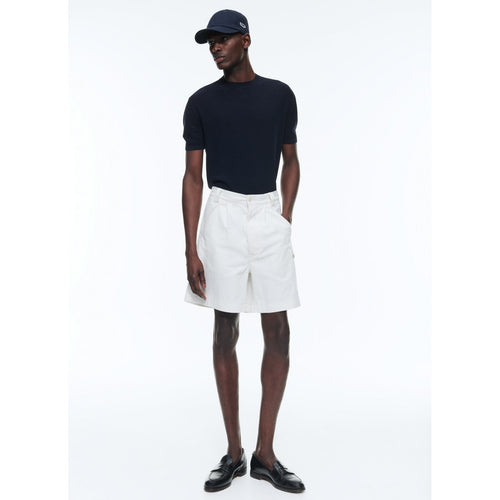 Fursac - Bermudas Plisadas De Lona De Algodón - Blanco