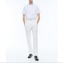 Pantalón liso de gabardina - Blanco