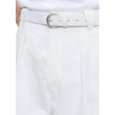 Pantalón liso de gabardina - Blanco