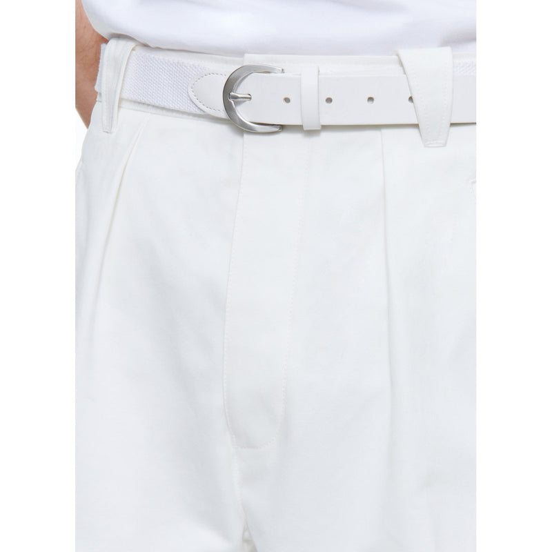 Pantalón liso de gabardina - Blanco