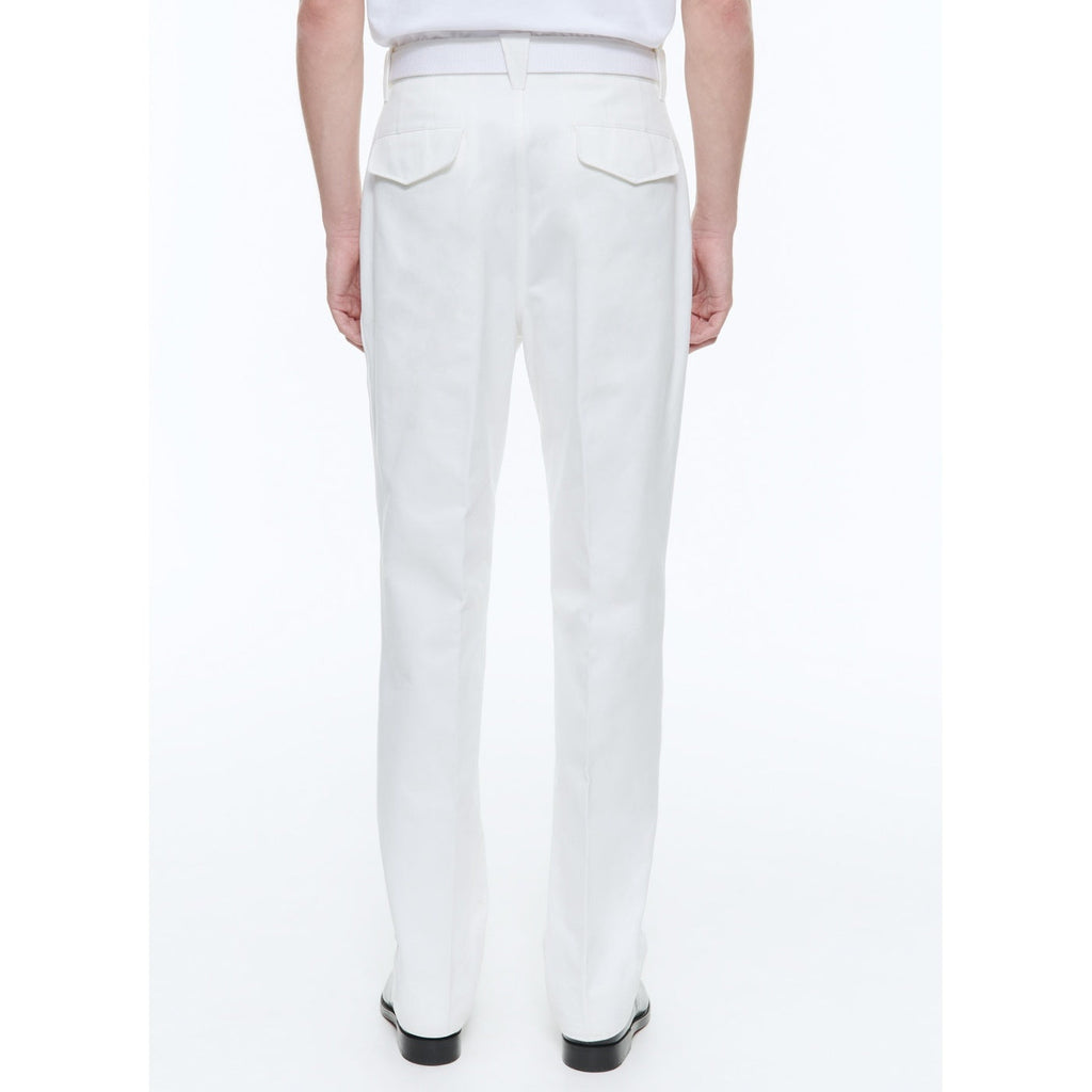Plain Gabardine Trousers - White