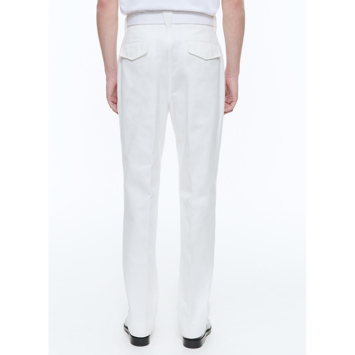 Plain Gabardine Trousers - White