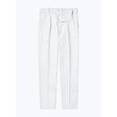Pantalón liso de gabardina - Blanco