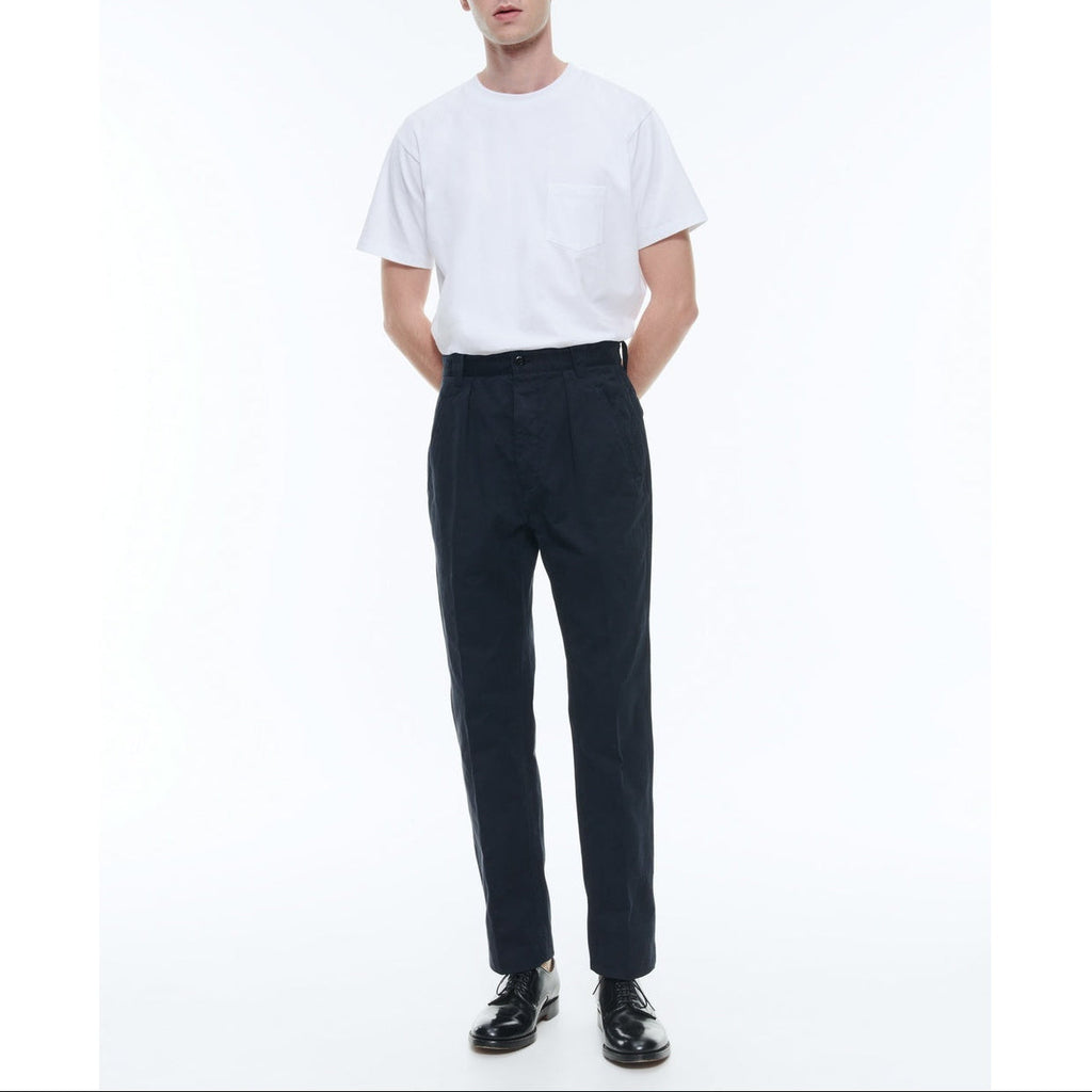 Plain Gabardine Trousers - Navy