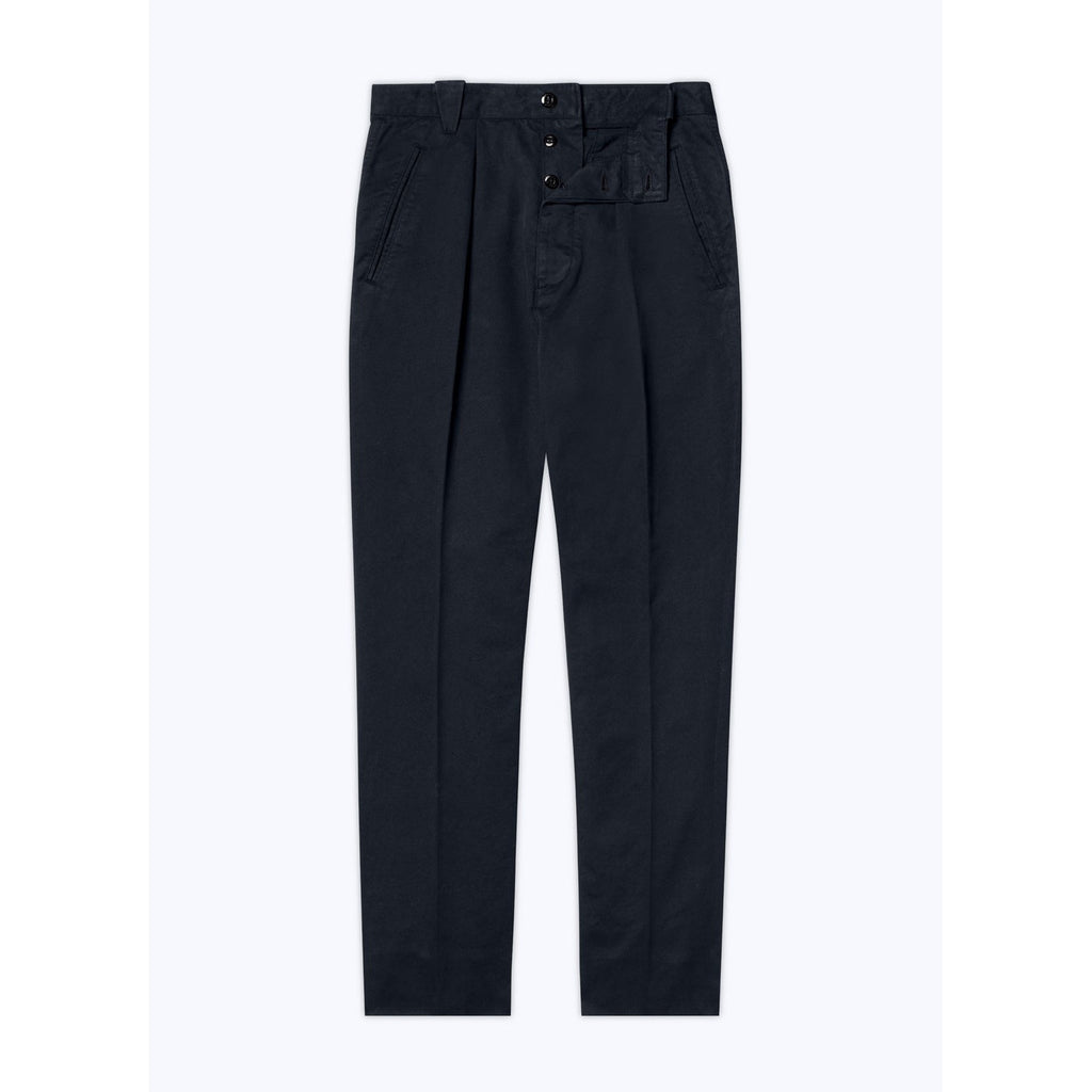 Plain Gabardine Trousers - Navy