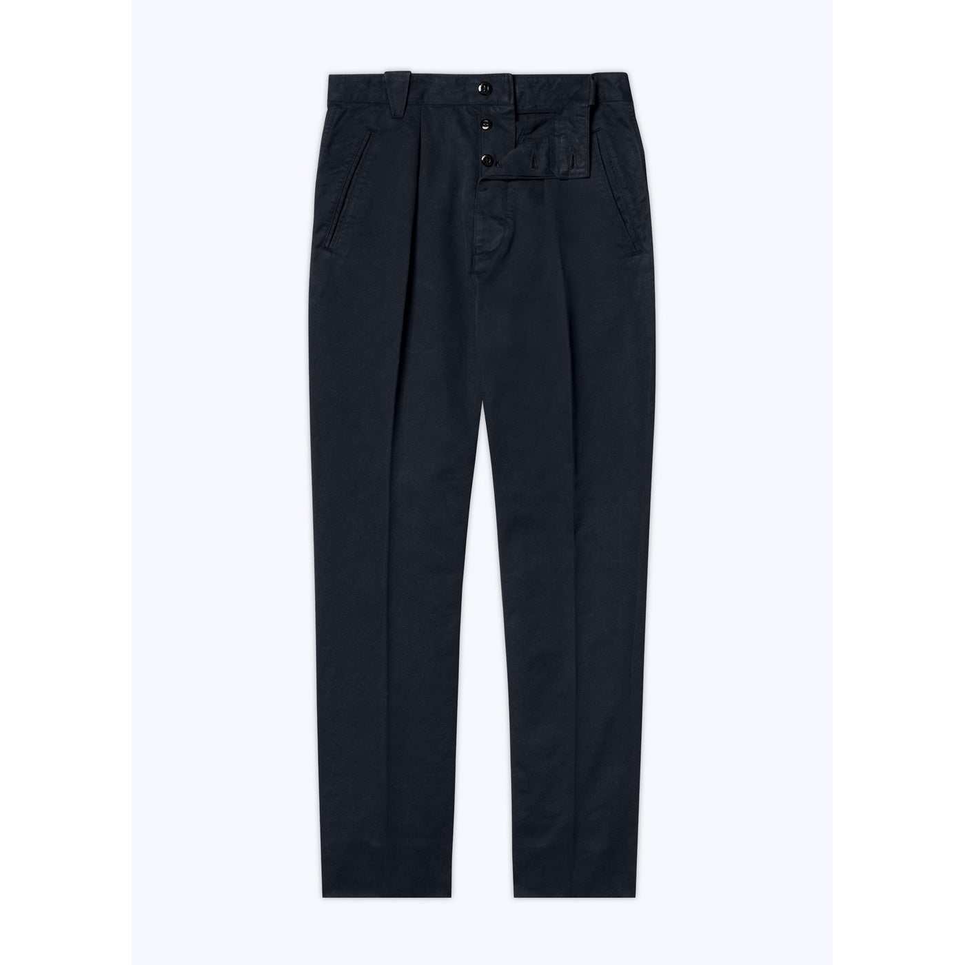 Plain Gabardine Trousers - Navy