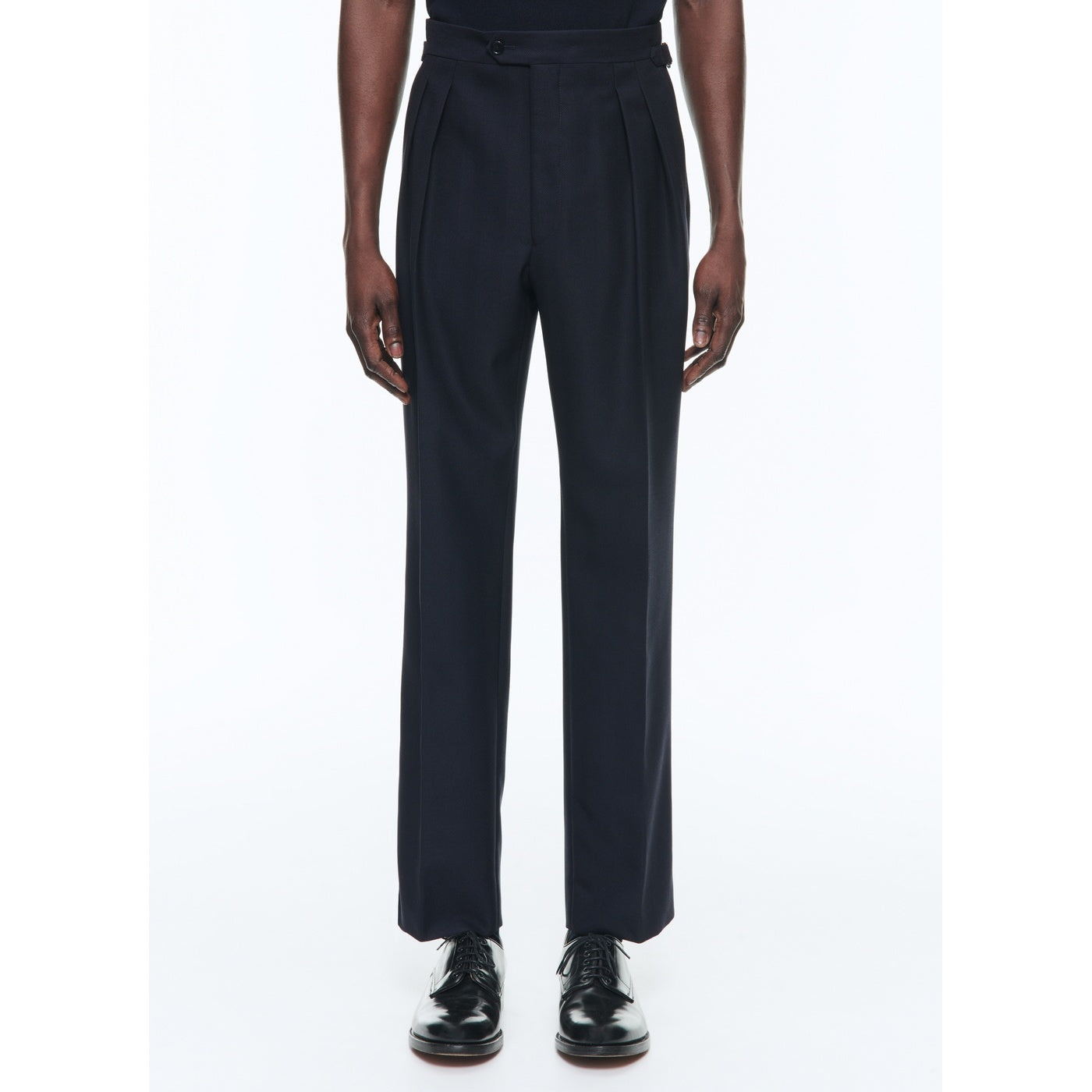 Pantalón plisado de lana certificada - Azul