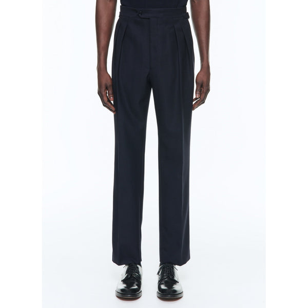 Fursac - Pantalon À Pinces En Laine Certifiée - Bleu