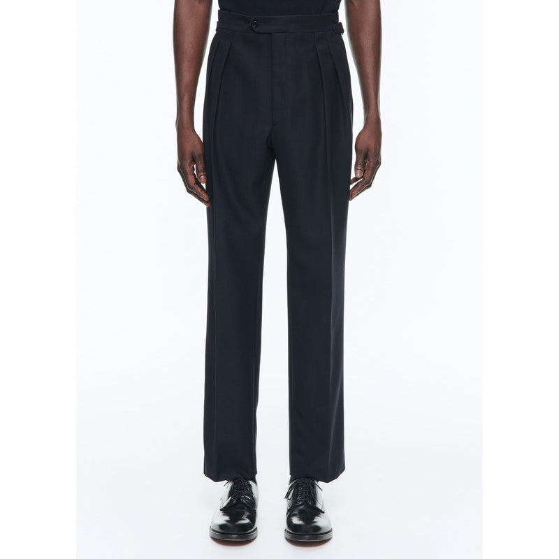Pantalón plisado de lana certificada - Azul