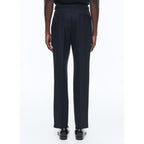 Pantalon À Pinces En Laine Certifiée - Bleu