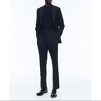 Pantalon À Pinces En Laine Certifiée - Bleu