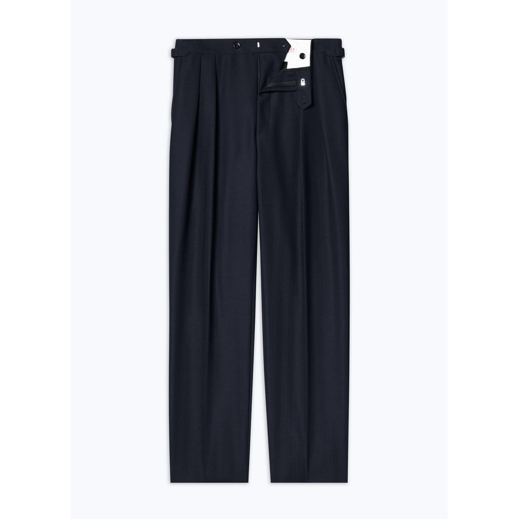 Pantalon À Pinces En Laine Certifiée - Bleu