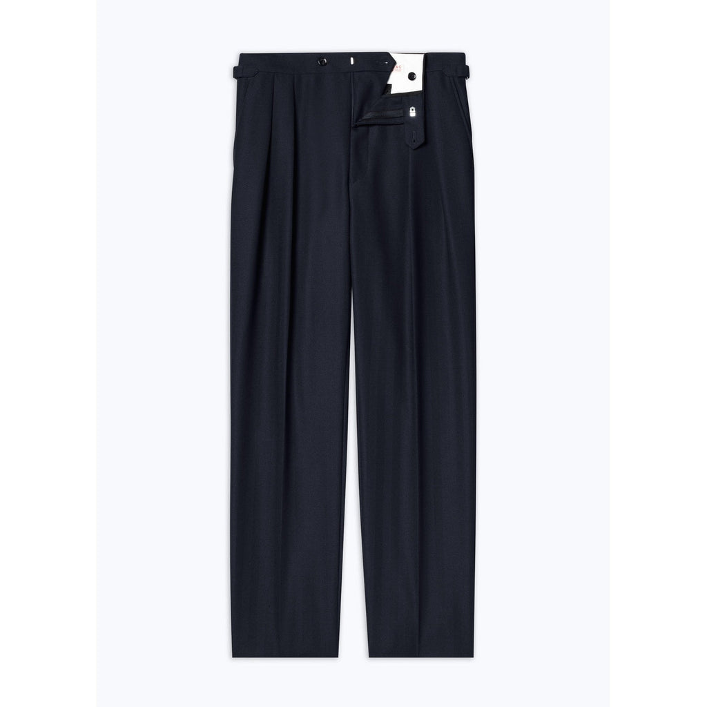 Pantalón plisado de lana certificada - Azul