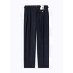 Pantalón plisado de lana certificada - Azul