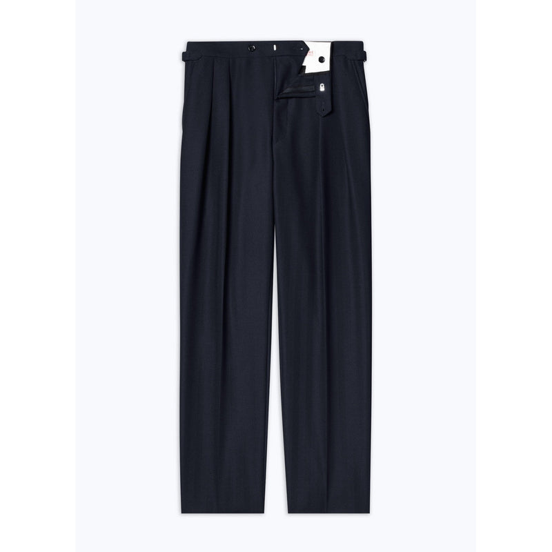 Pantalón plisado de lana certificada - Azul