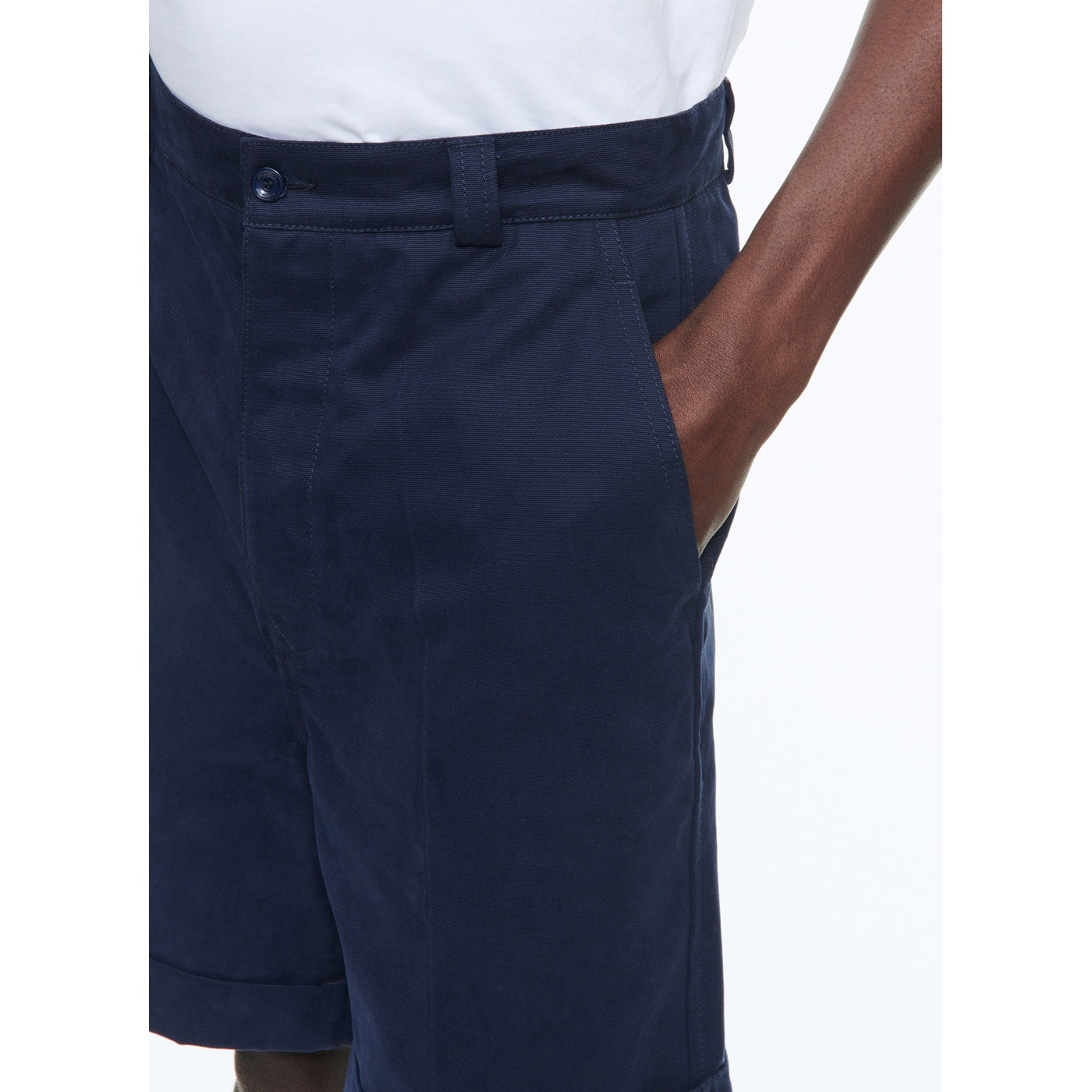 Fursac - Bermuda En Toile De Coton - Bleu Marine