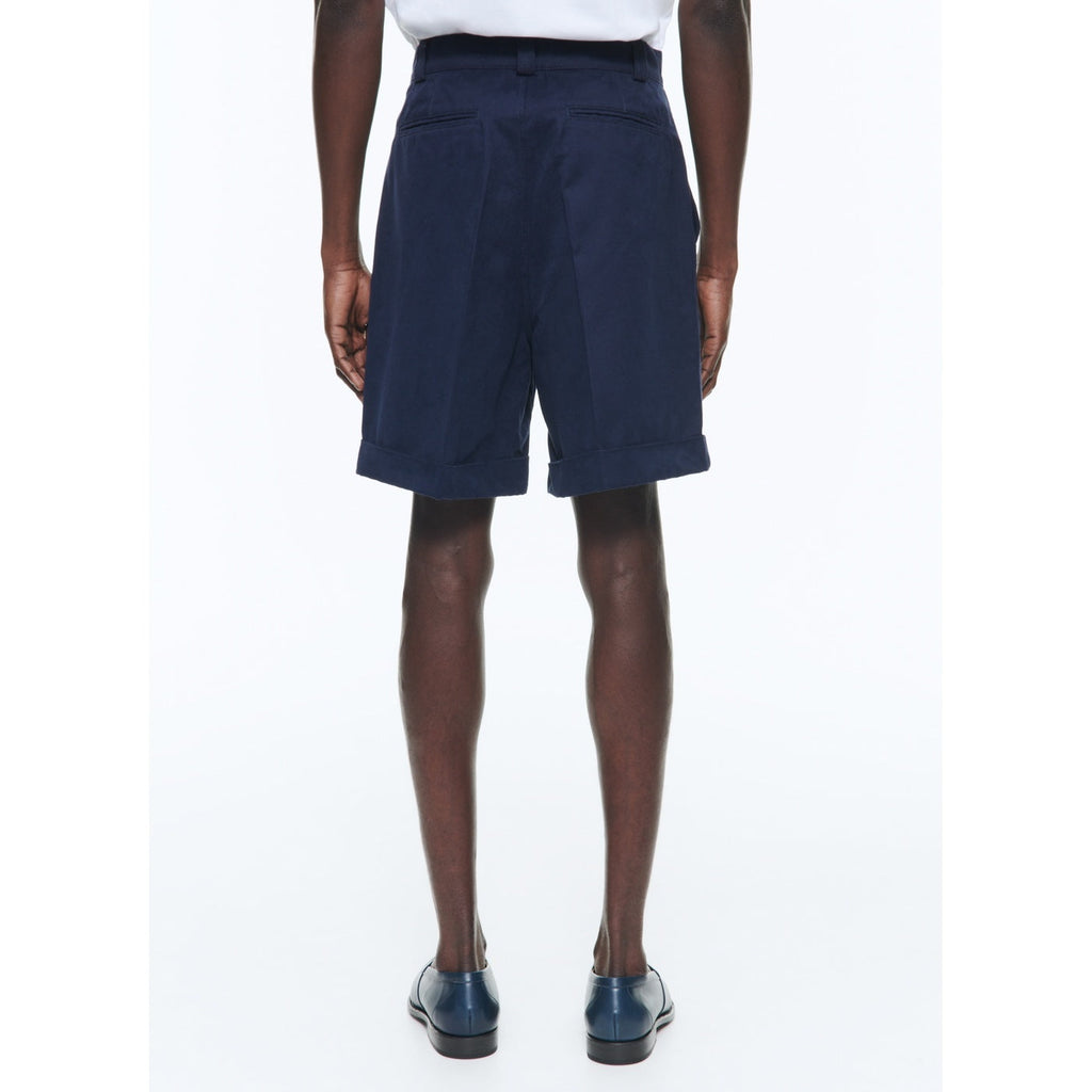 Fursac - Bermuda En Toile De Coton - Bleu Marine