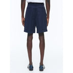 Fursac - Bermuda En Toile De Coton - Bleu Marine