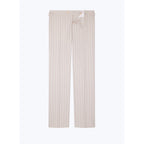 Pantalon Ajusté En Laine À Rayures - Ecru - Rayures Roses