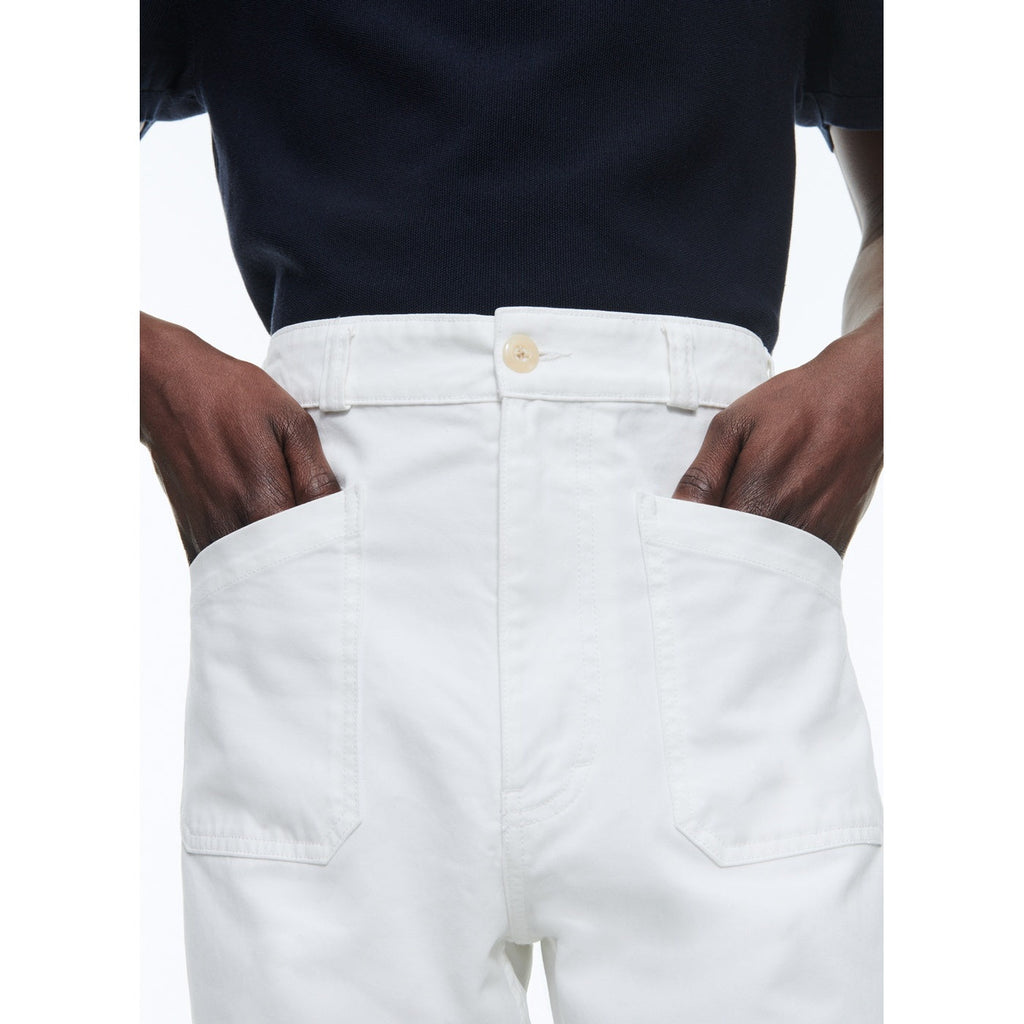 Pantalones con bolsillo de parche - Blanco