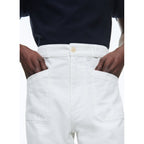 Pantalones con bolsillo de parche - Blanco