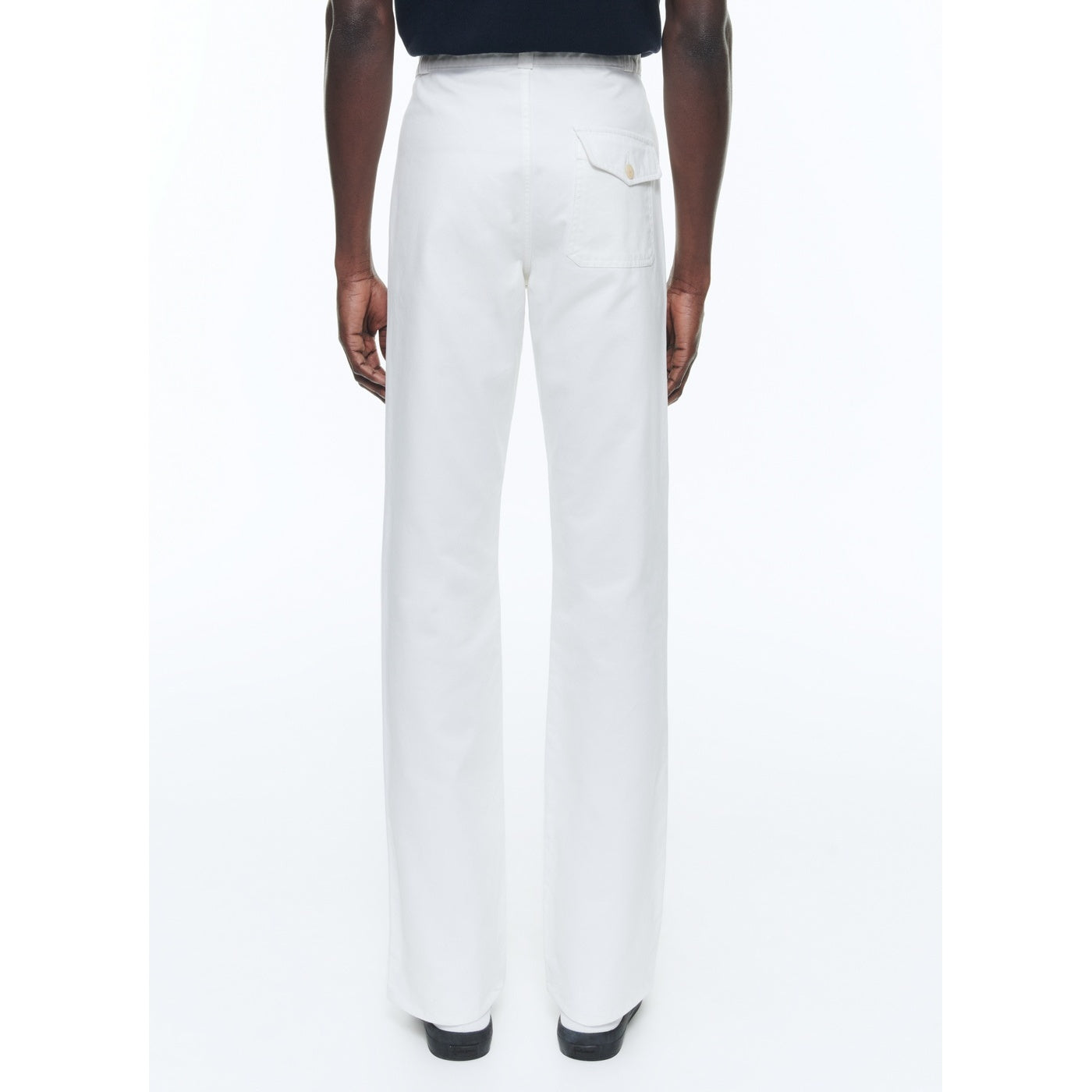 Pantalones con bolsillo de parche - Blanco