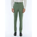 Slim Fit Cotton Canvas Trousers - Sage Green