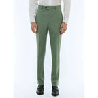 Slim Fit Cotton Canvas Trousers - Sage Green