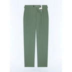 Slim Fit Cotton Canvas Trousers - Sage Green