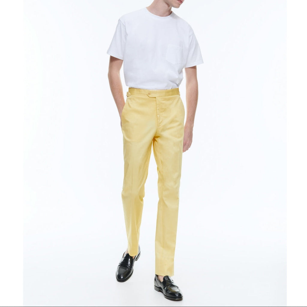 Fursac - Chino Ajusté En Coton Biologique - Jaune Pâle