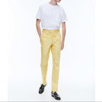 Fursac - Chino Ajusté En Coton Biologique - Jaune Pâle