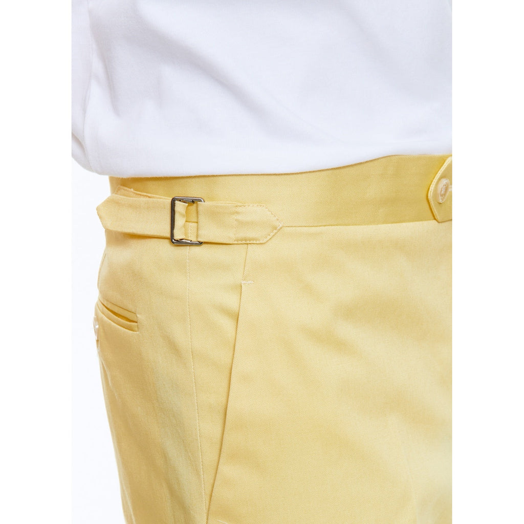 Fursac - Chino Ajusté En Coton Biologique - Jaune Pâle