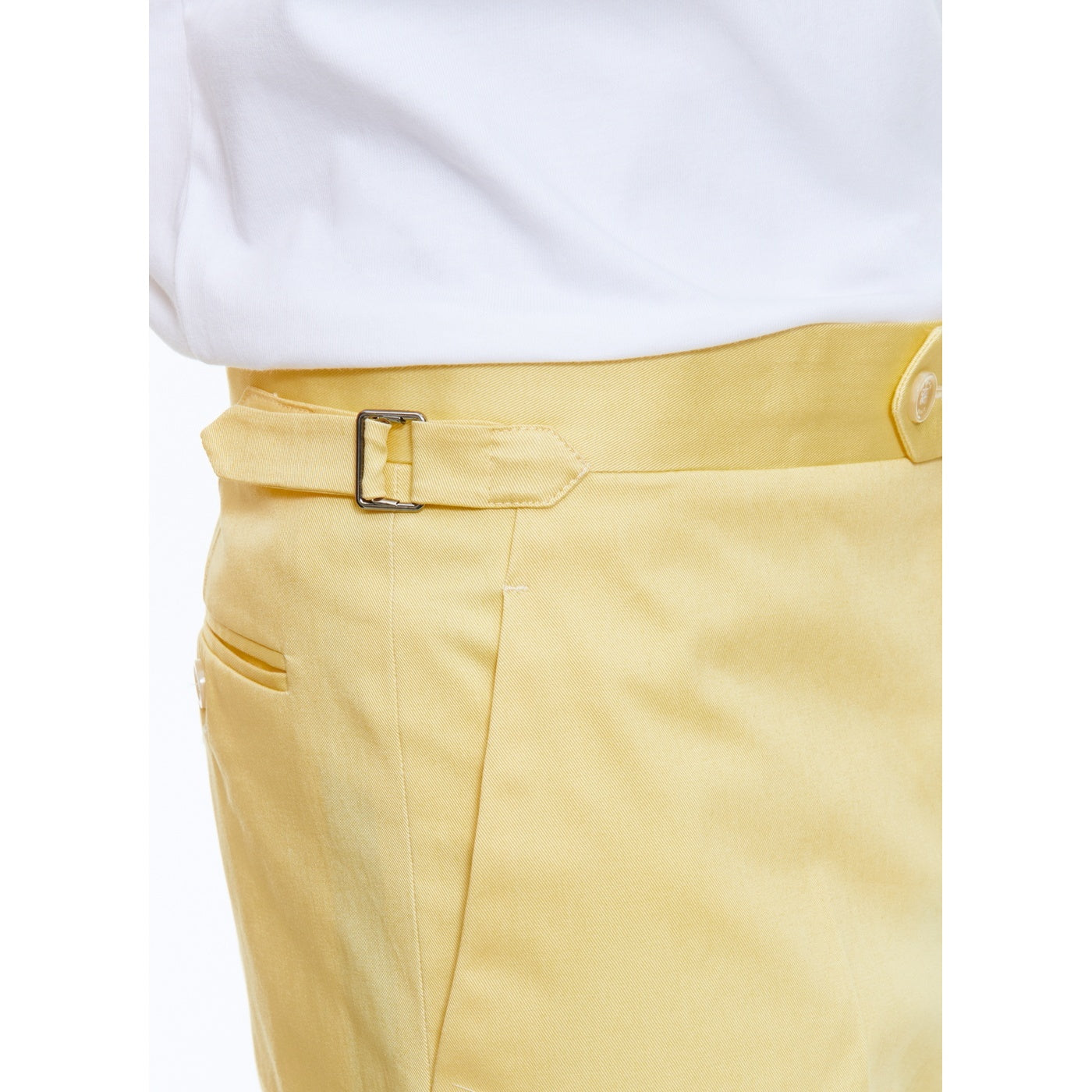 Fursac - Chino Ajusté En Coton Biologique - Jaune Pâle