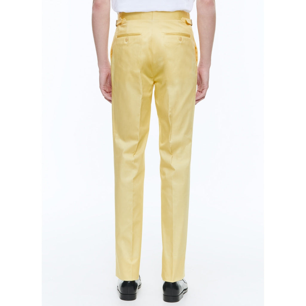 Fursac - Chino Ajusté En Coton Biologique - Jaune Pâle