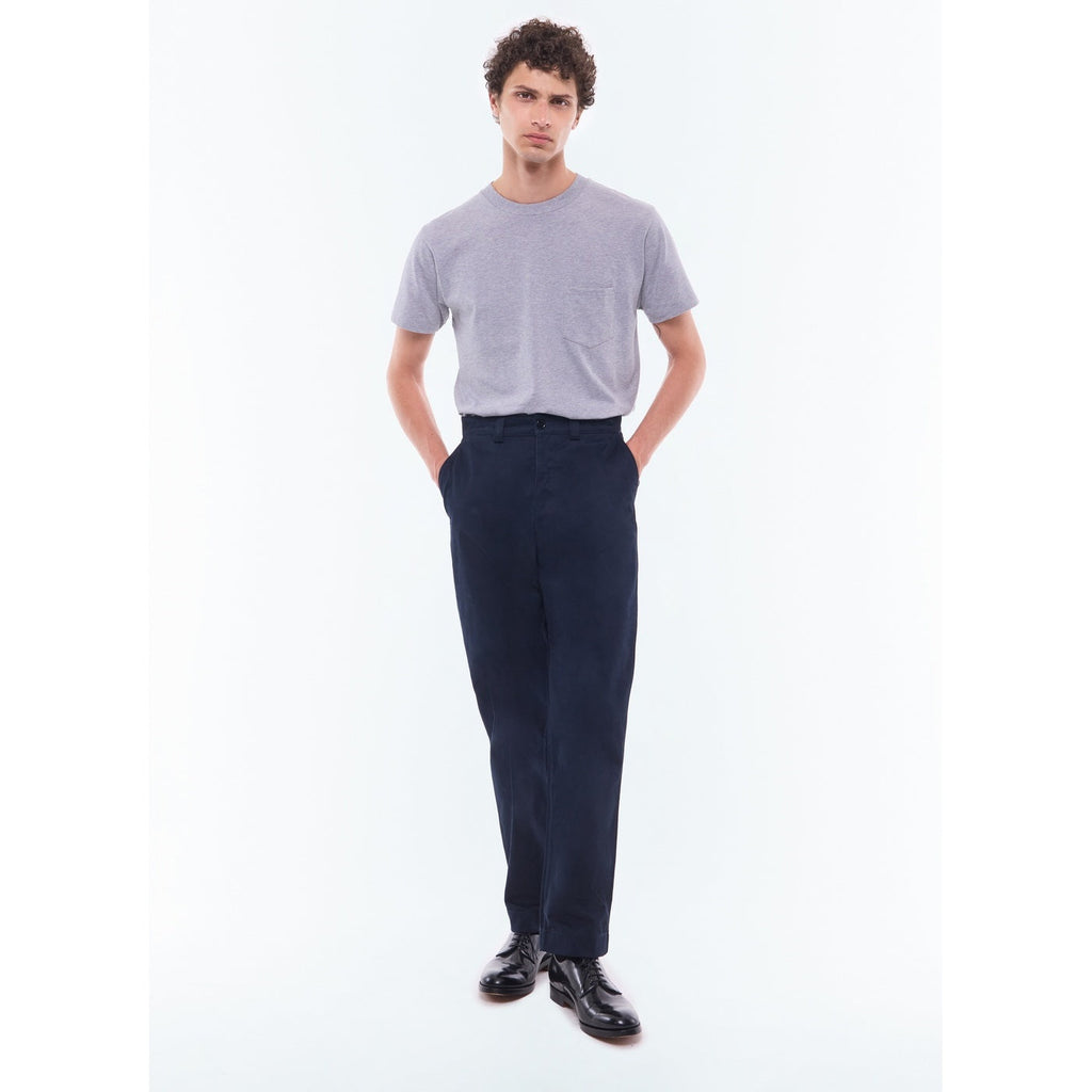 Fursac - Pantalón Chino De Sarga De Algodón - Azul Marino