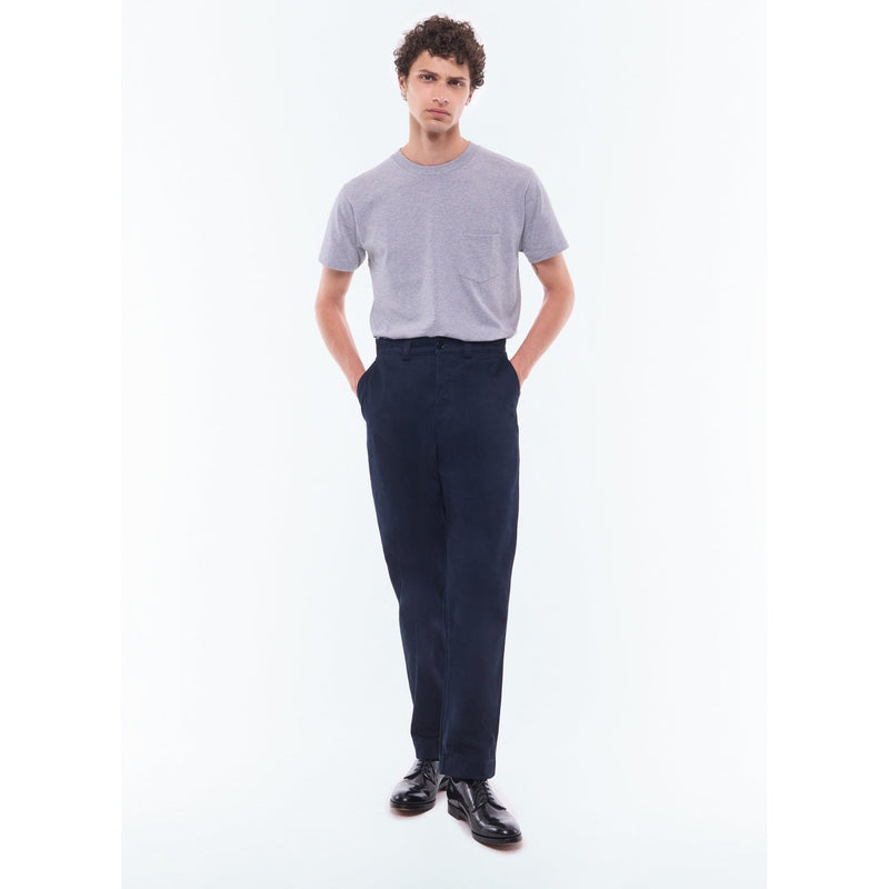 Fursac - Pantalón Chino De Sarga De Algodón - Azul Marino