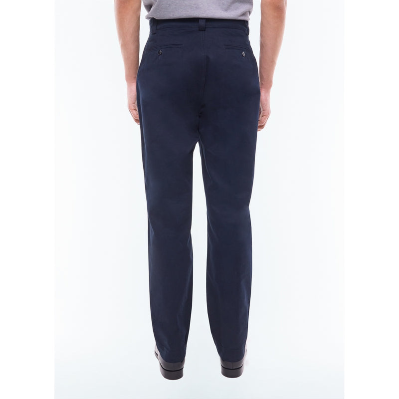 Fursac - Pantalon Chino En Twill De Coton - Bleu Marine