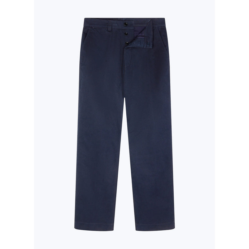Fursac - Pantalón Chino De Sarga De Algodón - Azul Marino