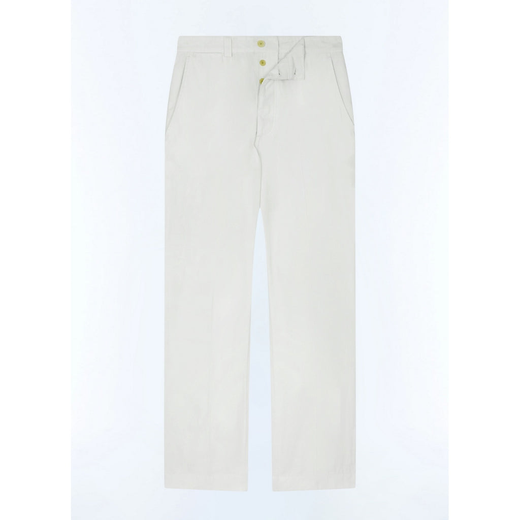 Straight Cotton Serge Chinos - White