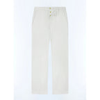 Straight Cotton Serge Chinos - White