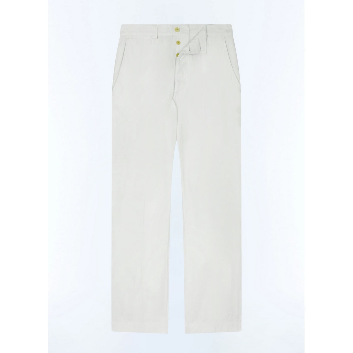 Straight Cotton Serge Chinos - White