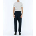 Straight Cotton Serge Chinos - Navy Blue