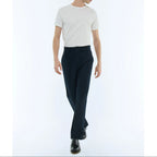 Straight Cotton Serge Chinos - Navy Blue