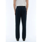 Straight Cotton Serge Chinos - Navy Blue